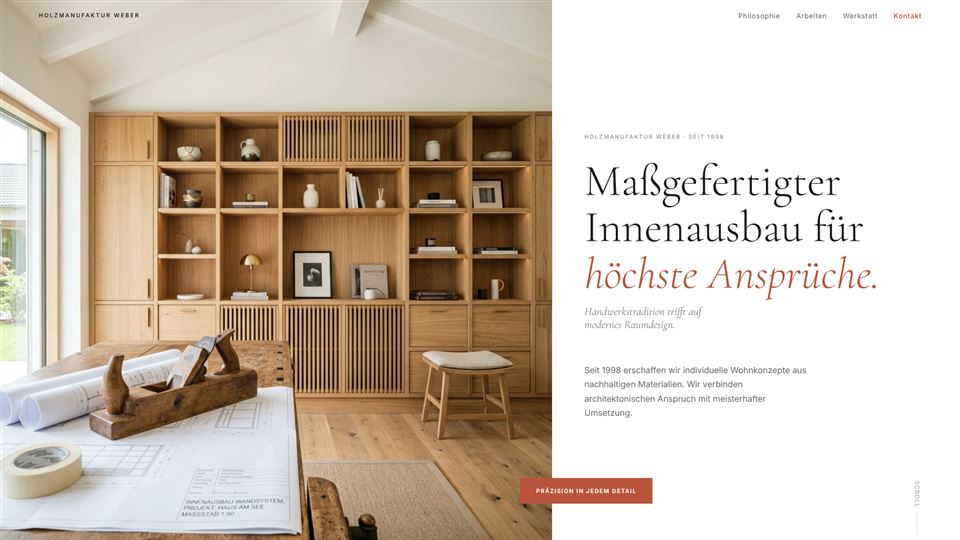 Webseite Weber Innenausbau – Tischlerei